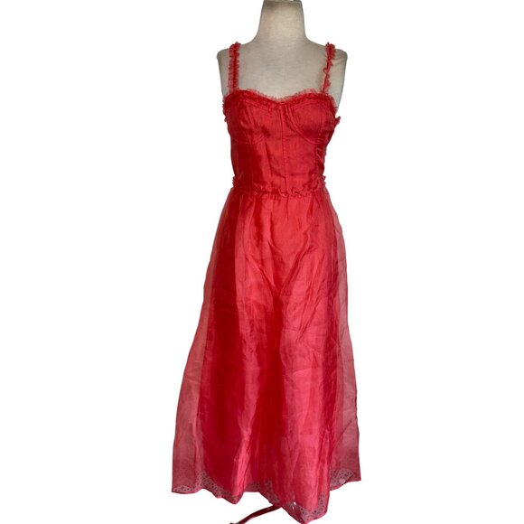 Ulla Johnson Gisele Dress in Desert Rose 2 New Womens Midi Silk Cocktail - Picture 4 of 10